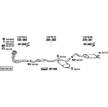 Výfukový systém výfuková trubka přední Bosal 735-069