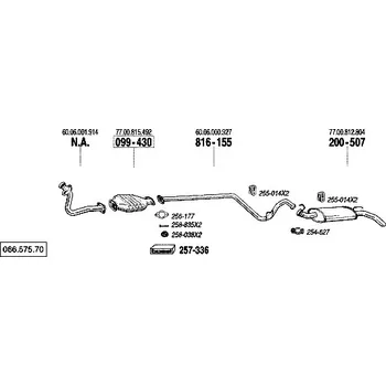 Výfukový systém výfuková trubka střední Bosal 816-155