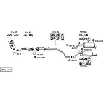 Výfukový systém výfuková trubka přední Bosal 750-155