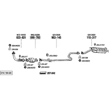 Výfuková trubka výfuková trubka střední Bosal 953-145