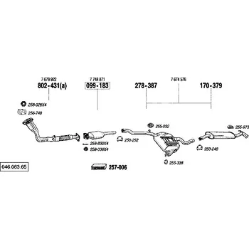 Výfukový systém výfuková trubka přední Bosal 802-431