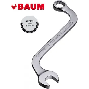 Klíč Klíč očkoplochý maticový ohnutý "S" 11 x 11 CrV chromovaný Baum