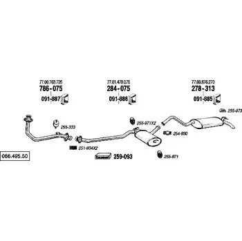 Výfukový systém výfuková trubka přední Bosal 786-075