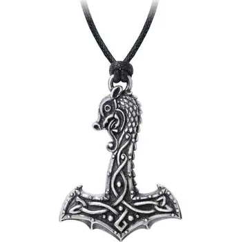 Přívěsek obojek ALCHEMY GOTHIC - Drakkar Hammer - Pewter