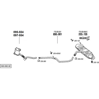 Výfukový systém výfuková trubka střední Bosal 823-129