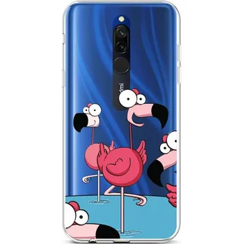 Pouzdro na mobilní telefon Kryt Xiaomi Redmi 8 silikon Cartoon Flamingos (obal neboli pouzdro na Xiaomi Redmi 8)