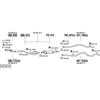 Výfuková trubka výfuková trubka zadní XLWB Bosal 667-375