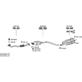 Výfukový systém výfuková trubka přední Bosal 792-201