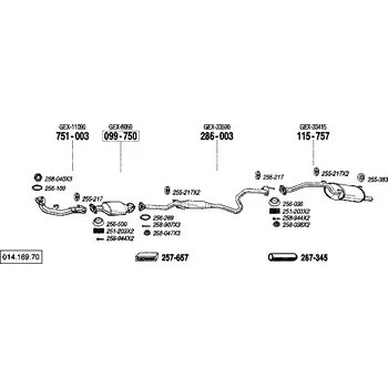 Výfuková trubka výfuková trubka přední Bosal 751-003