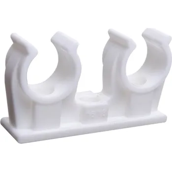 rozdělovač topení Koňařík Objímka příchytka dvojitá CPR 15 - 16 mm na kabely a CU trubky