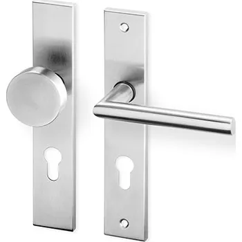 Dveřní kování Dveřní kování DORA HR ECO nerez kl.+koule (Dveřní kování DORA HR ECO nerez se štítem s roztečí 72 nebo 90 mm, vhodná pro interiér, pro cylindrický (fab) zámek.)