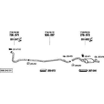 Výfukový systém výfuková trubka přední Bosal 736-971
