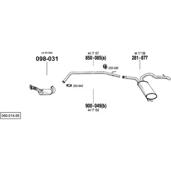 Filtr pevných částic filtr pevných částic Bosal 098-031