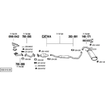 Výfukový systém výfuková trubka přední Bosal 700-095