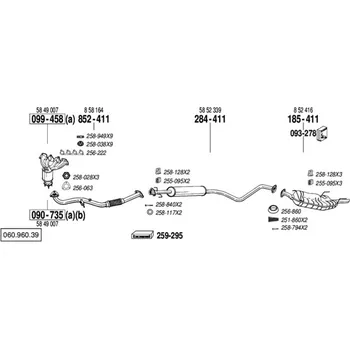 Výfukový systém výfuková trubka přední Bosal 852-411
