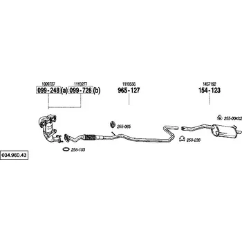 Výfukový systém výfuková trubka střední Bosal 965-127