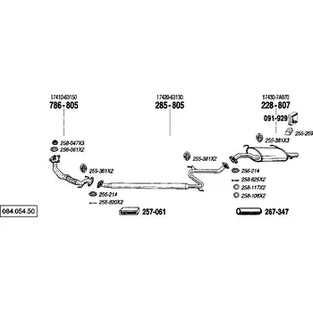Výfukový systém výfuková trubka přední Bosal 786-805