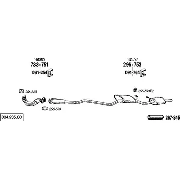 Výfuková trubka výfuková trubka přední Bosal 733-751