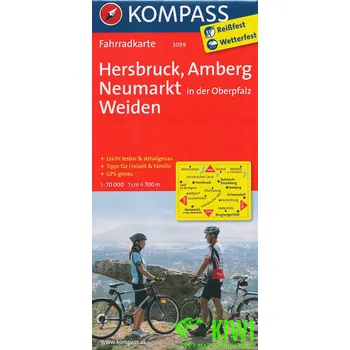Fahrradkarte: Hersbruck, Amberg, Neumarkt in der Oberpfalz, Weiden 1:70 000 - Kompass [DE] (2011)