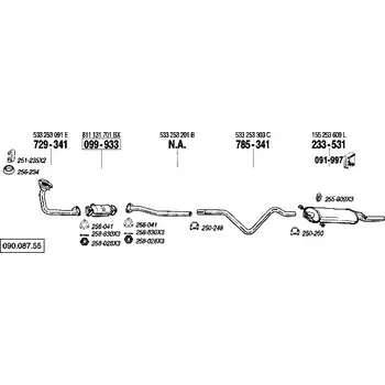 Výfuková trubka výfuková trubka střední Bosal 785-341