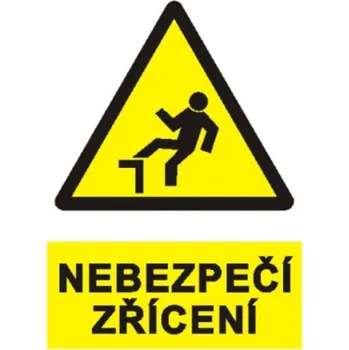 Bezpečnostní značky Nebezpečí zřícení A4 plast