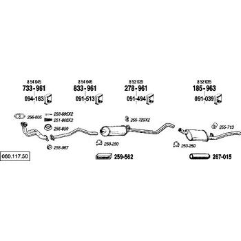 Výfuková trubka výfuková trubka přední Bosal 833-961