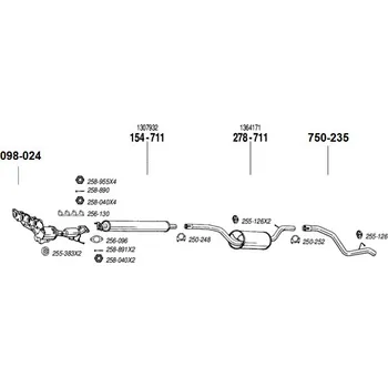 Výfuková trubka výfuková trubka zadní Bosal 750-235