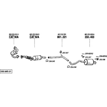 Výfuková trubka výfuková trubka střední Bosal 801-321