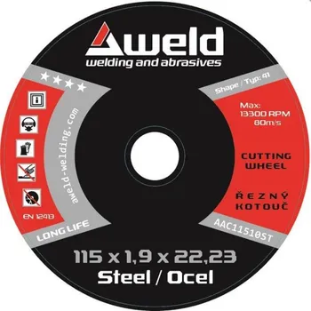 Řezný kotouč Řezný kotouč na ocel 150 x 2,5 x 22 AWELD