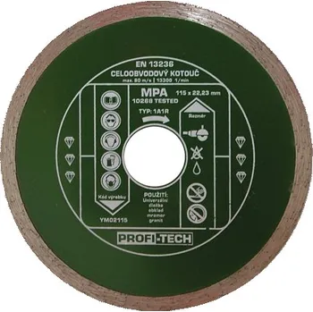 Řezný kotouč Kotouč diamantový celoobvodový standart 230 / 22 mm PROFI-TECH