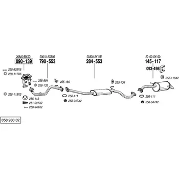 Výfukový systém výfuková trubka přední Bosal 790-553