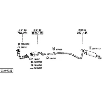 Výfukový systém výfuková trubka přední Bosal 713-251