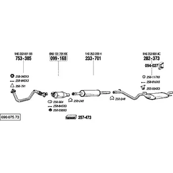 Výfukový systém výfuková trubka přední Bosal 753-385
