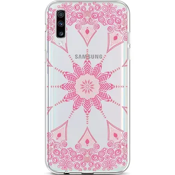 Pouzdro na mobilní telefon Kryt Samsung A70 silikon Pink Mandala (obal neboli pouzdro na Samsung A70)