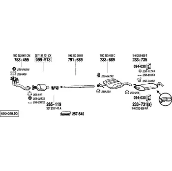 Výfuková trubka výfuková trubka střední Bosal 791-689