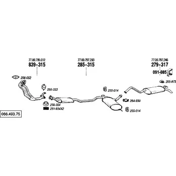 Výfukový systém výfuková trubka přední Bosal 839-315