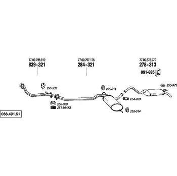 Výfukový systém výfuková trubka přední Bosal 839-321