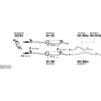 Výfuková trubka výfuková trubka zadní SWB Bosal 850-095