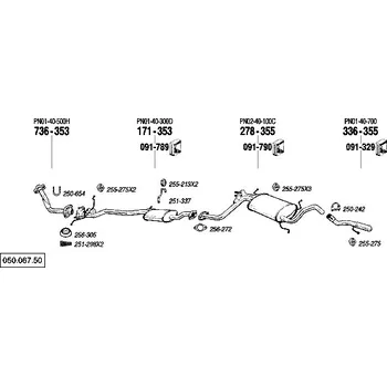 Výfuková trubka výfuková trubka zadní Bosal 336-355