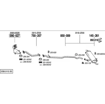 Výfuková trubka výfuková trubka střední Bosal 850-089