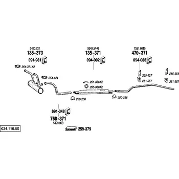 Výfukový systém výfuková trubka zadní Bosal 470-371