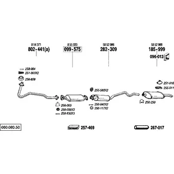 Výfukový systém výfuková trubka přední Bosal 802-441