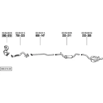 Výfukový systém výfuková trubka střední Bosal 800-147