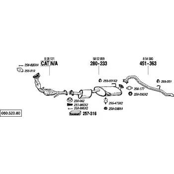 Výfukový systém výfuková trubka zadní Bosal 451-363
