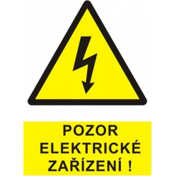 Bezpečnostní značky Pozor elektrické zařízení A5 plast