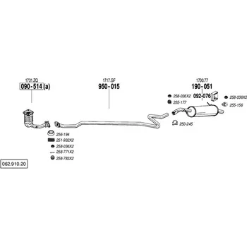 Výfuková trubka výfuková trubka střední Bosal 950-015