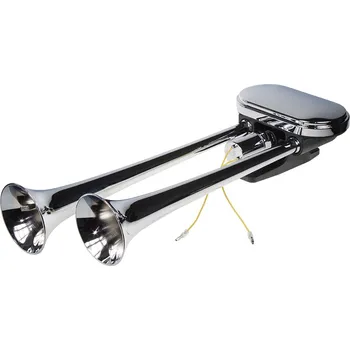 Houkačka 2-tónová fanfára 343mm, chromová, bez kompresoru