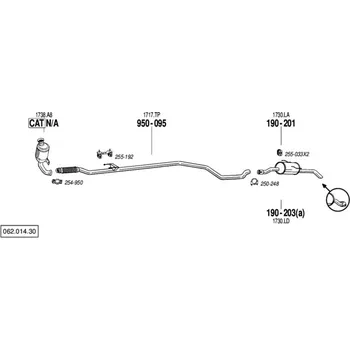 Výfuková trubka výfuková trubka střední Bosal 950-095