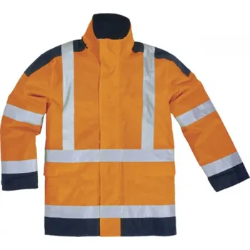 pracovní bunda Bunda reflexní zimní DeltaPlus EASYVIEW oranžová/námořnická modrá L