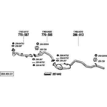 Výfuková trubka výfuková trubka střední Bosal 770-585